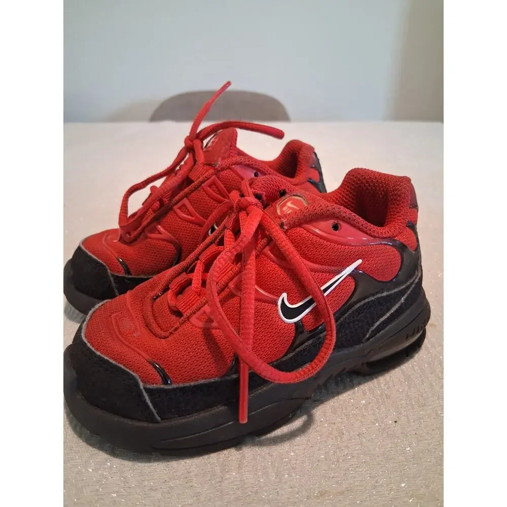 Nike Little Air Max Plus TD University Red Black CI5651-600 Size 7C No Insoles